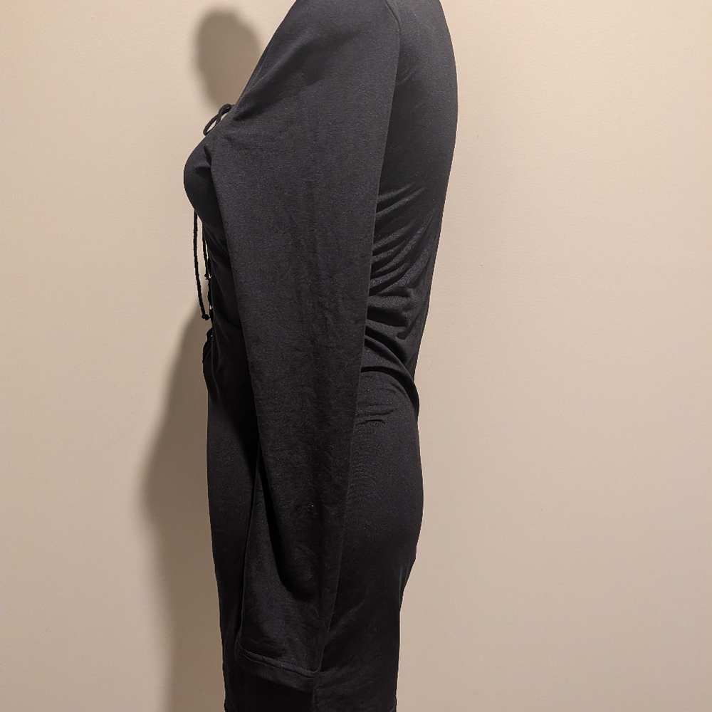 Black Lace-Up Micro short Romper - Picture 7 of 12